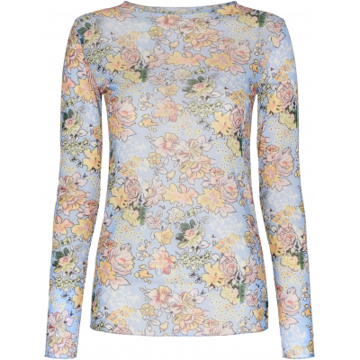 ThreeM Mesh blouse Flower Print