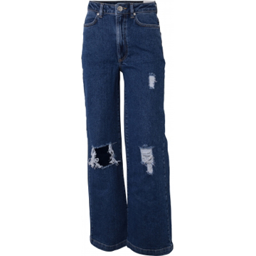 Wide Jeans With Trashed Holes