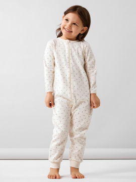 Name It Nightsuit Zip Buttercream Floral