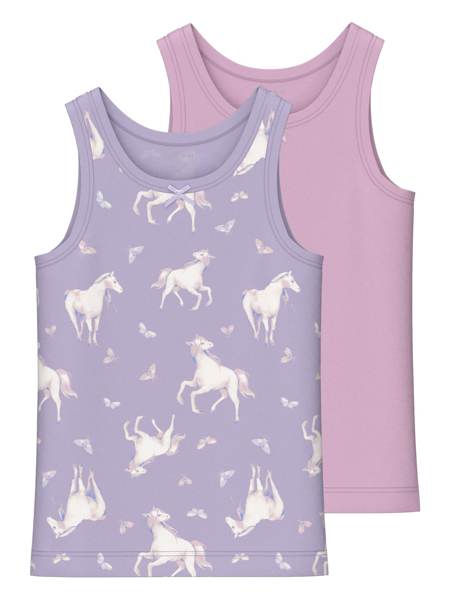 Name It Tank Top 2p Pastel Lilac Horse