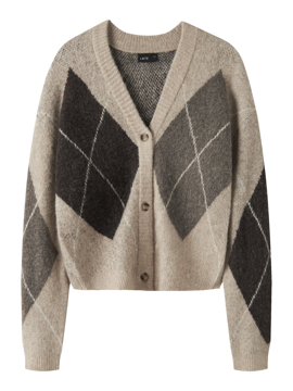 LMTD Kleave Harlekin Short Knit Cardigan